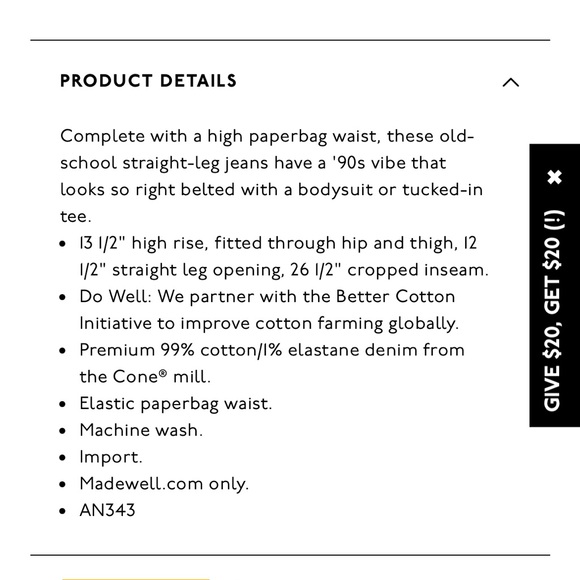 Madewell 90’s paperbag jean - Picture 9 of 9